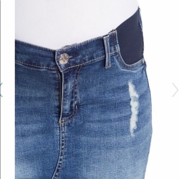 NEW Seven7 Distressed Denim Skirt (Maternity) - Picture 2 of 3